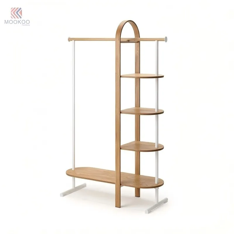 Customized Modern Luxury Metal Clothing Rack Rotating Varnish Finish Easy Assembly For Design suppliers