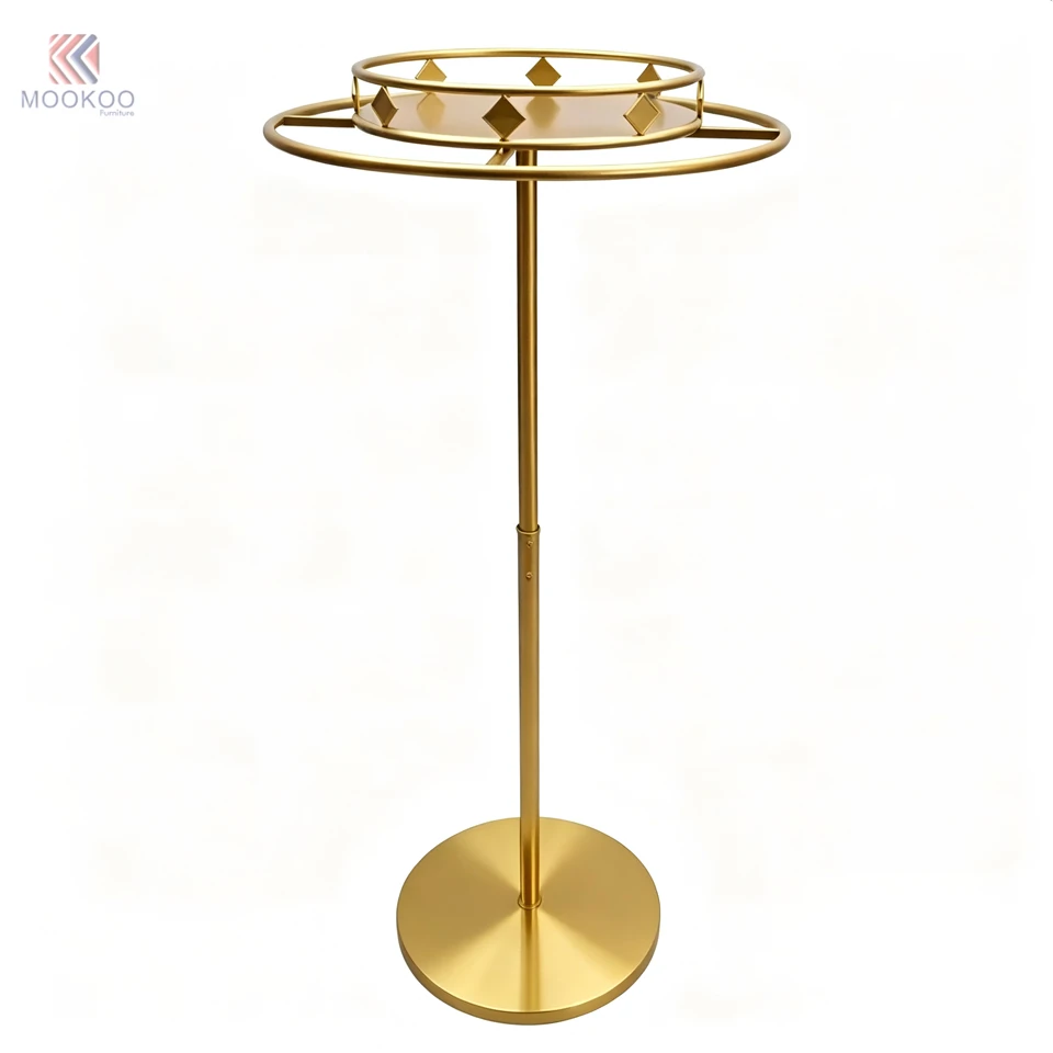 Golden Modern Varnish Clothing Display Rack Diamond Shape Garment Stand Extended Hooks Metal Retail Boutique Rack Marble Top high quality