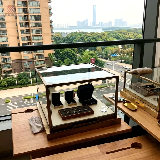 Luxury Bronze Metal Frame Custom Microfiber Jewelry Display Cabinet LED Lighting Modern Freestanding Design For Retail price