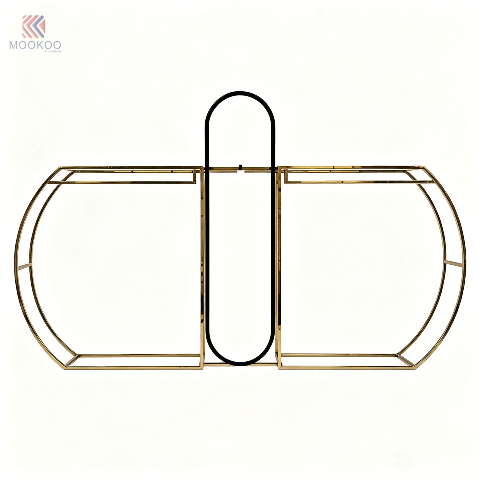 Luxury Gold Metal Clothing Display Rack Freestanding Garment Hanging Stand For Boutique Clothing Store best