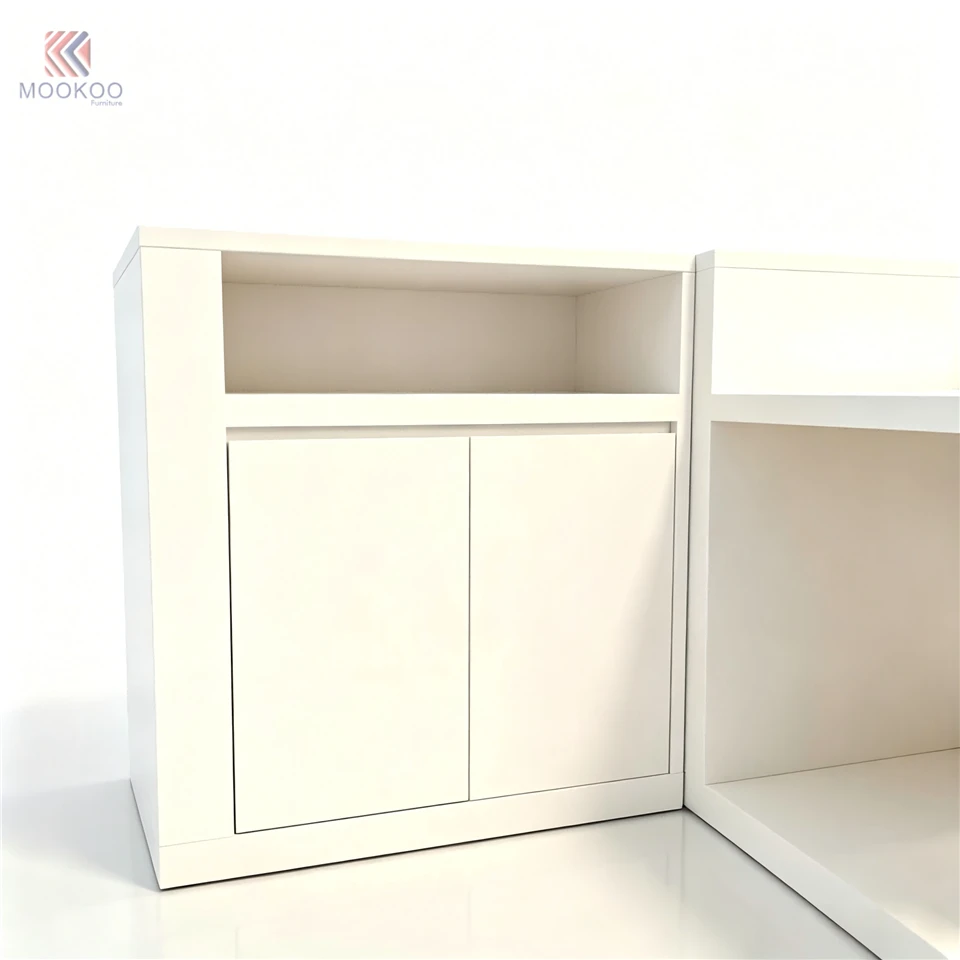 Modern Customized White High-Gloss Varnish Rotating Metal Display Cube LED Lighting 8mm Thick Easy Assembly Freestanding Corner price