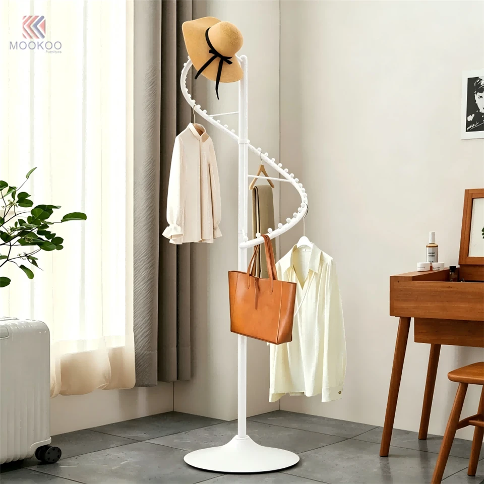 Modern Freestanding For Metal Spiral Garment Display Rack With Easy Assembly