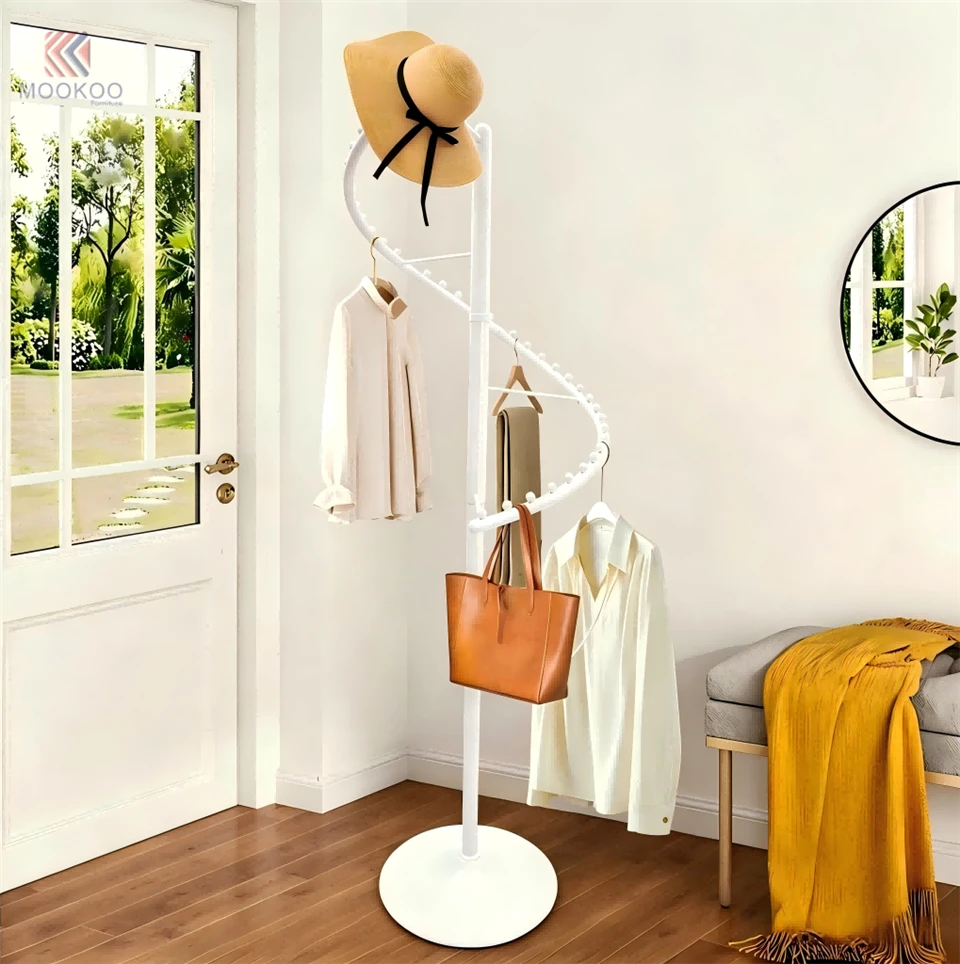 Modern Freestanding For Metal Spiral Garment Display Rack With Easy Assembly suppliers