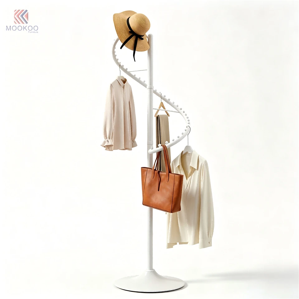Modern Freestanding For Metal Spiral Garment Display Rack With Easy Assembly best