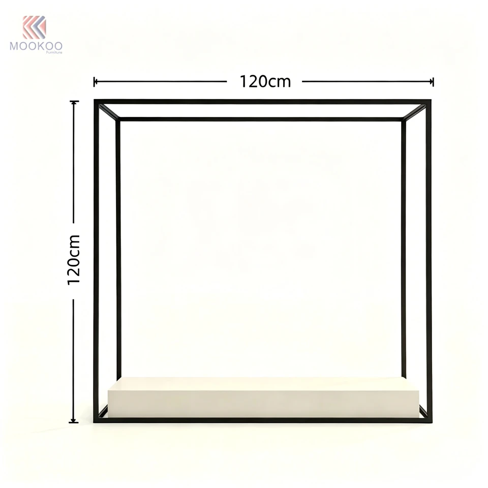 Modern Minimalist Square Metal Clothing Display Rack Freestanding 8mm Thick For Retail Garment Stand Boutique Window price