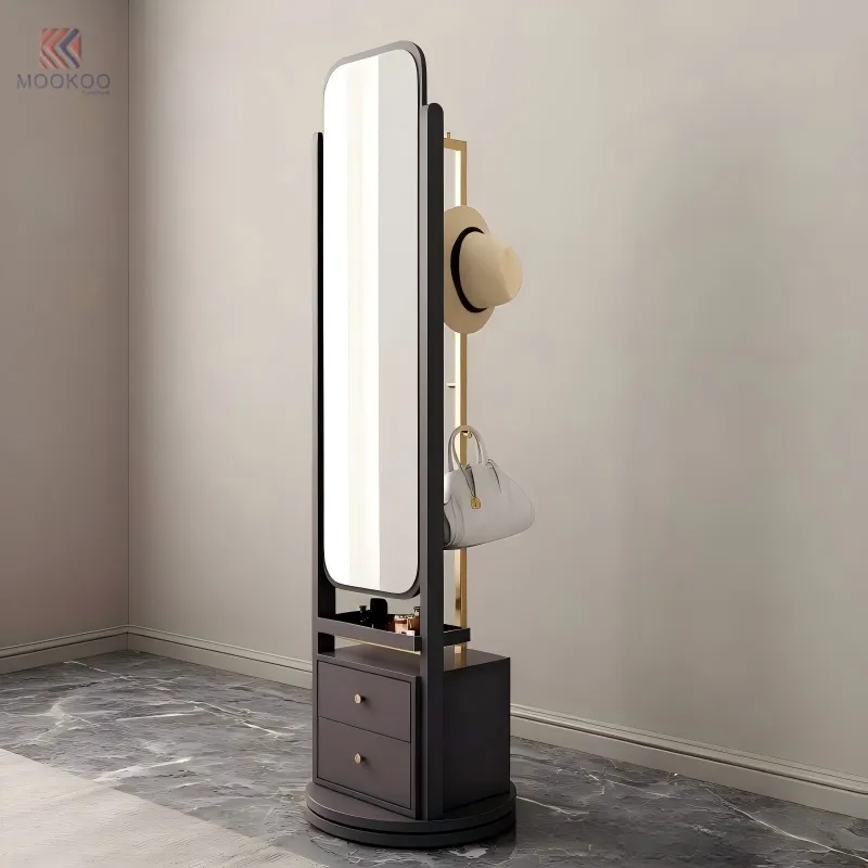 Modern Standing Swivel Dressing Mirror Rack