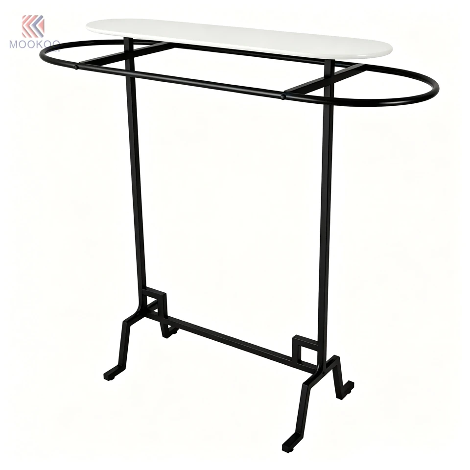 MOOKOO Commercial Double-Rod Rotating Detachable Modern Metal Clothing Display Rack Adjustable Hanging Rods Luxury factory