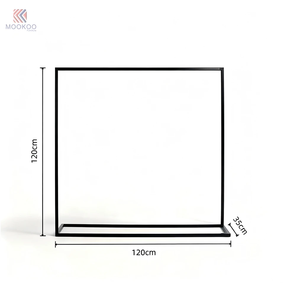MOOKOO Customized Black Square Tube Clothing Display Rack Minimalist Metal Garment Rack Double-Side Hanging Bars Display price