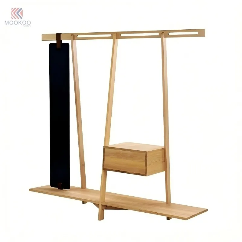 MOOKOO Customized Entryway Hall Coat Rack Full-Length Mirror Storage Bench Drawer Open Shelves Free-Standing best