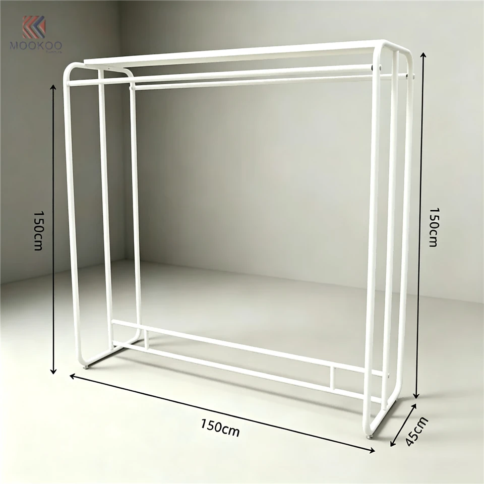Mookoo Customized Heavy Duty Metal Clothing Rack Double Rod Adjustable Hanging Closet Organizer Modern Freestanding price