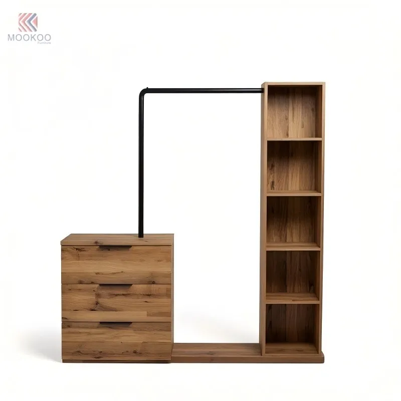 MOOKOO Customized Modern Metal Entryway Storage Cabinet Clothing Rack Bookshelf Multifunctional Shoe Bench Coat Rack 8mm Panel best