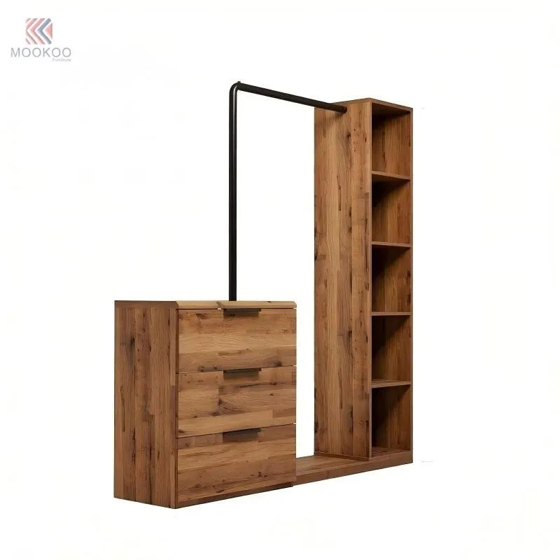 MOOKOO Customized Modern Metal Entryway Storage Cabinet Clothing Rack Bookshelf Multifunctional Shoe Bench Coat Rack 8mm Panel high quality