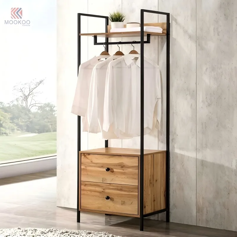 MOOKOO Customized Modern Metal Freestanding For 8mm Thick Entryway Storage Cabinet Clothing Rack Multifunctional Console
