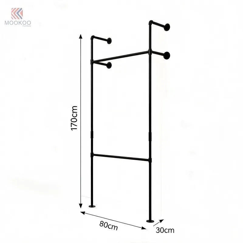 MOOKOO Modern Freestanding Clothing Display Rack Black Metal Varnish Finish Garment Rack Storage Cabinet For Bedroom price