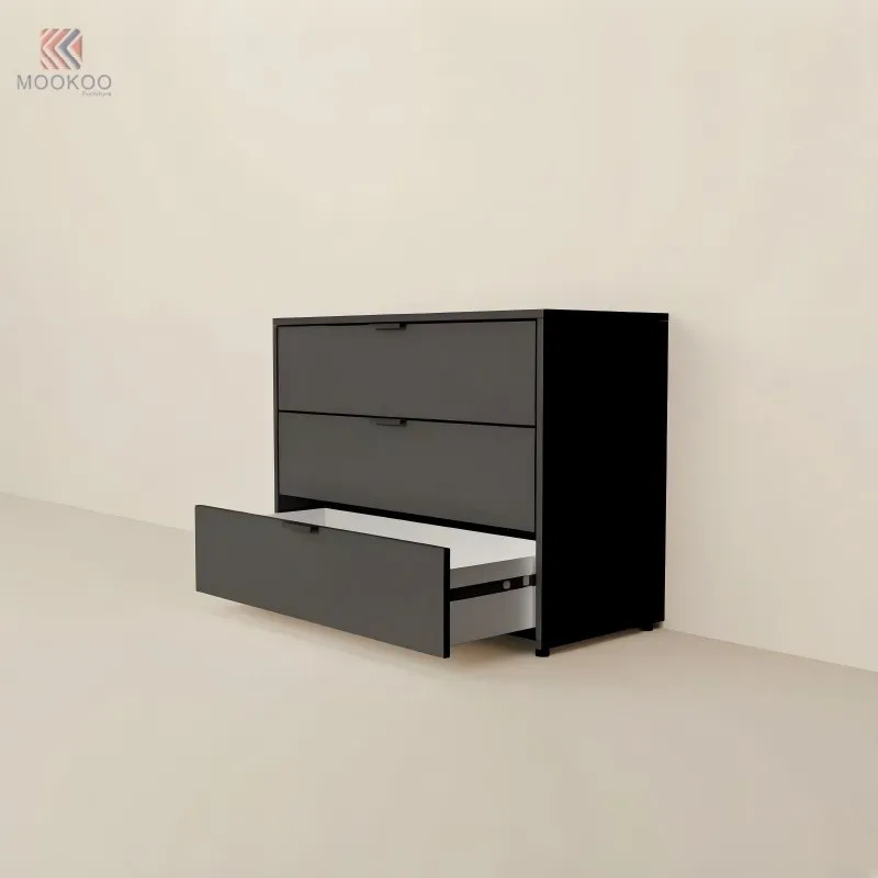 MOOKOO Modern Freestanding Clothing Display Rack Black Metal Varnish Finish Garment Rack Storage Cabinet For Bedroom factory