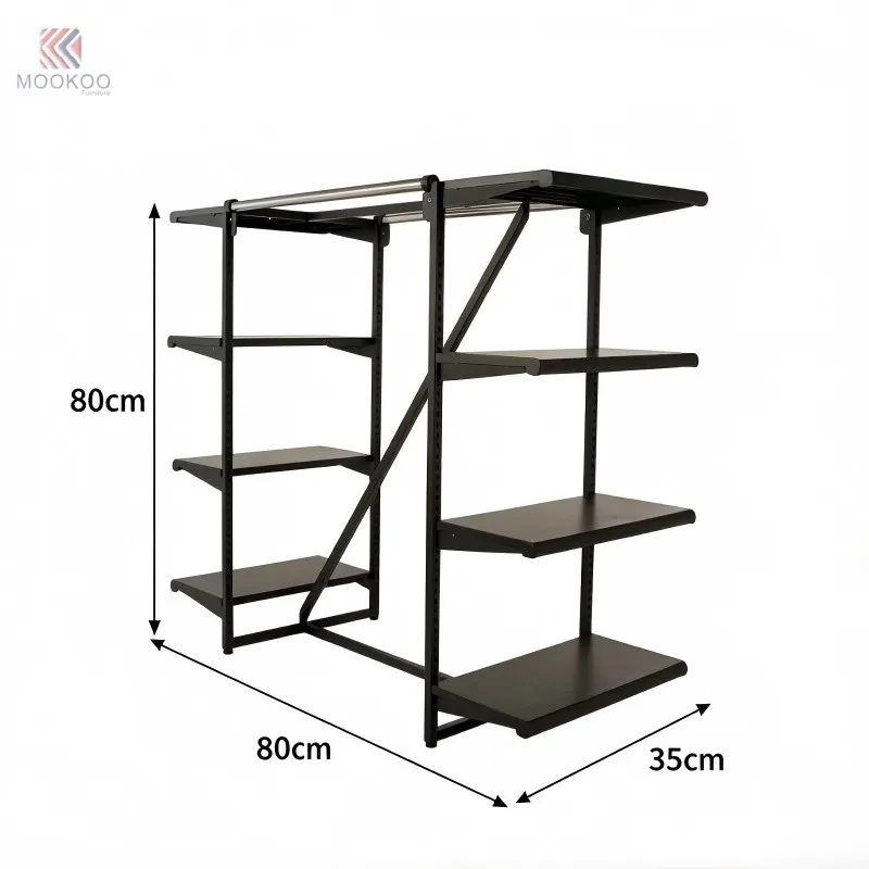 MOOKOO Modern Luxury For Metal Garment Display Rack Double Sided Apparel Clothing Rack Freestanding Retail Boutique high quality