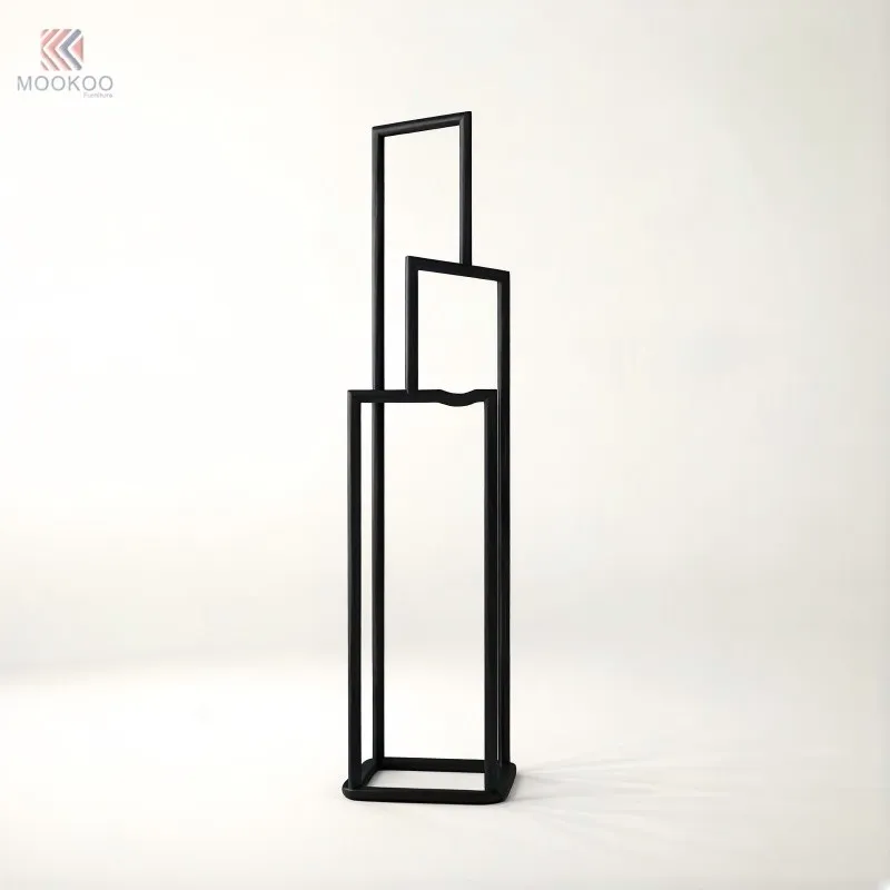 MOOKOO Modern Minimalist Metal Coat Rack Pants Hanger Multifunctional Floor Standing Clothing Display Rack factory