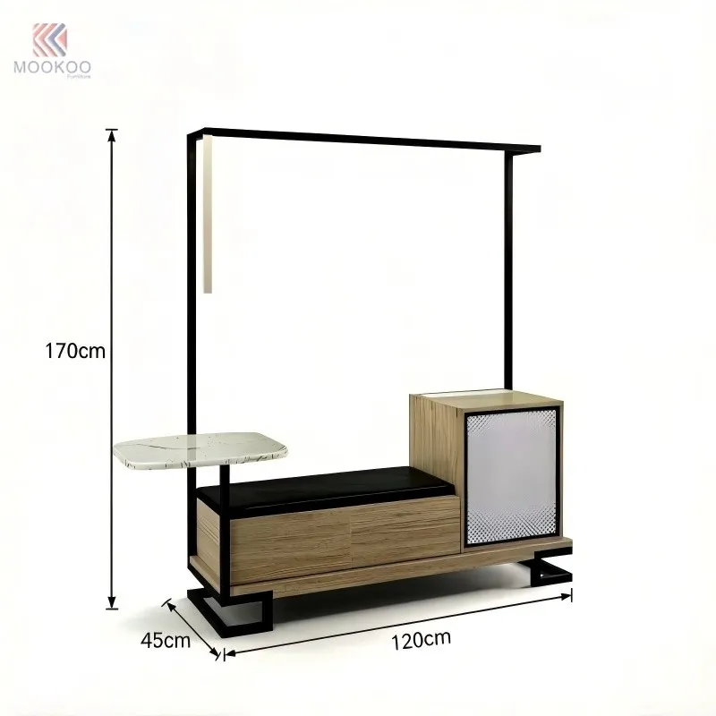 Multi-functional Entryway Storage Bench Rack Metal Wood Console Table Hanging Rod Modern Hall Tree Barrister Shelf price