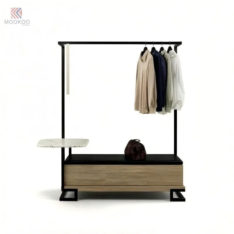 Multi-functional Entryway Storage Bench Rack Metal Wood Console Table Hanging Rod Modern Hall Tree Barrister Shelf best