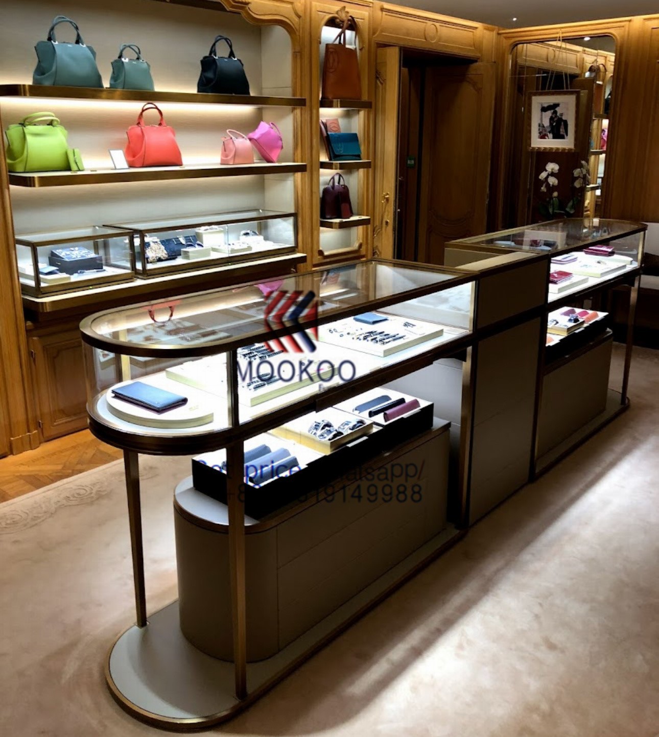 Cartier display showcase gold cabinet 319 Cartier display showcase gold cabinet 319