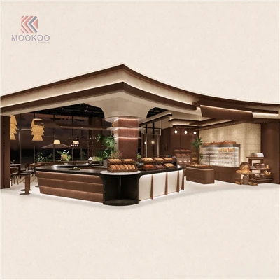High-end Vintage Bakery Interior Fit-out | Bread Display Cabinet, Bar Counter & Restaurant Seating Customization