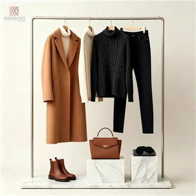 Luxury Customized Stainless Steel Rotating Clothing Display Rack Freestanding Minimalist Boutique Garment Rack Metal Displays