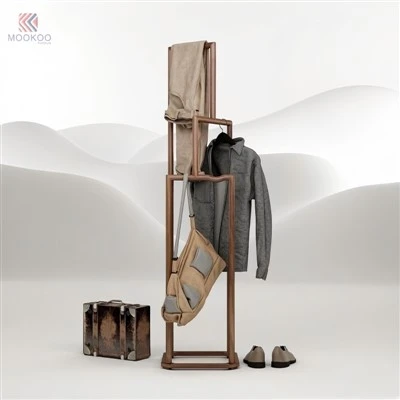 MOOKOO Modern Minimalist Metal Coat Rack Pants Hanger Multifunctional Floor Standing Clothing Display Rack