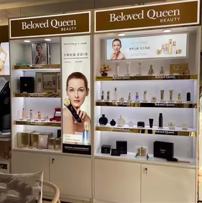 Wooden Cosmetics Display Case Perfume Store Display Case LED Perfume Store Display Furniture