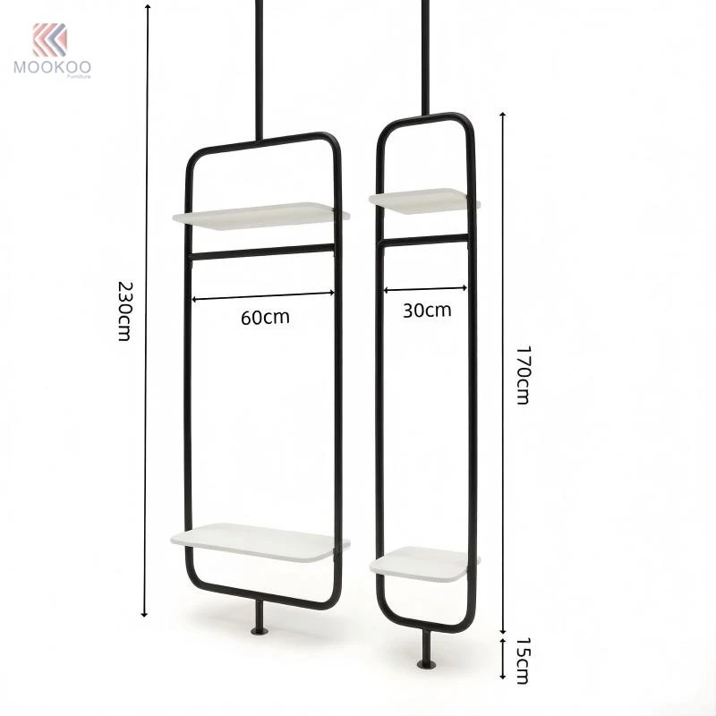 Stainless Steel Customized Clothing Display Rack Heavy Duty Metal Garment Rack Modern Double-Sided Floor Standing Clothes price