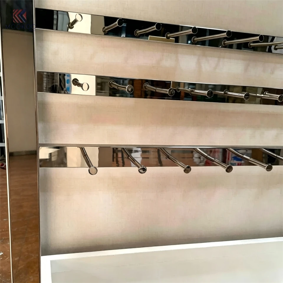 Stainless Steel Retail Display Cabinet 1 Adjustable Shelf Bottom Storage Box Hanging Hooks | Modern Organizer Home Shop Varnish price