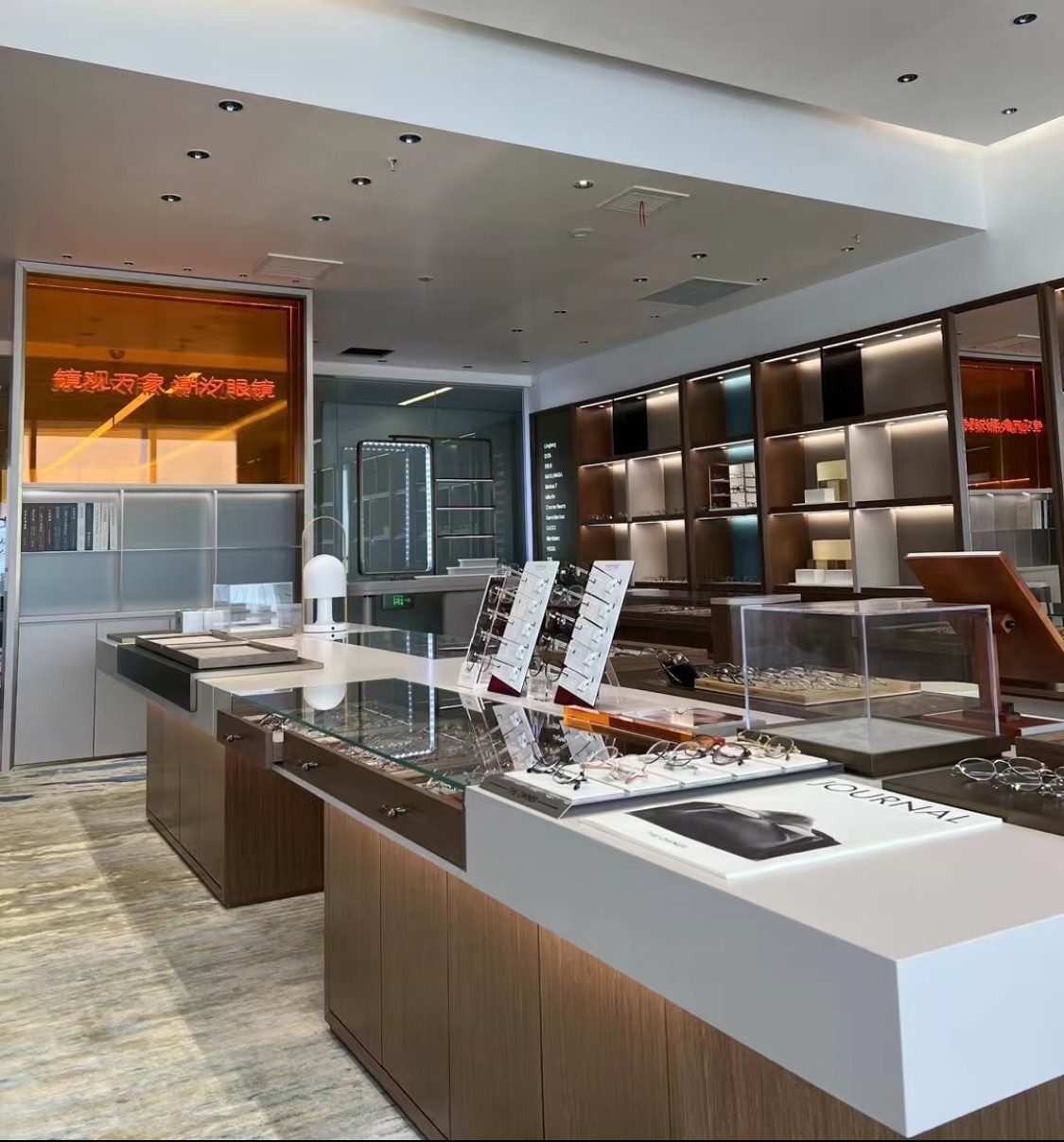 Sunglass Glass Display Cabinet Showcase Design