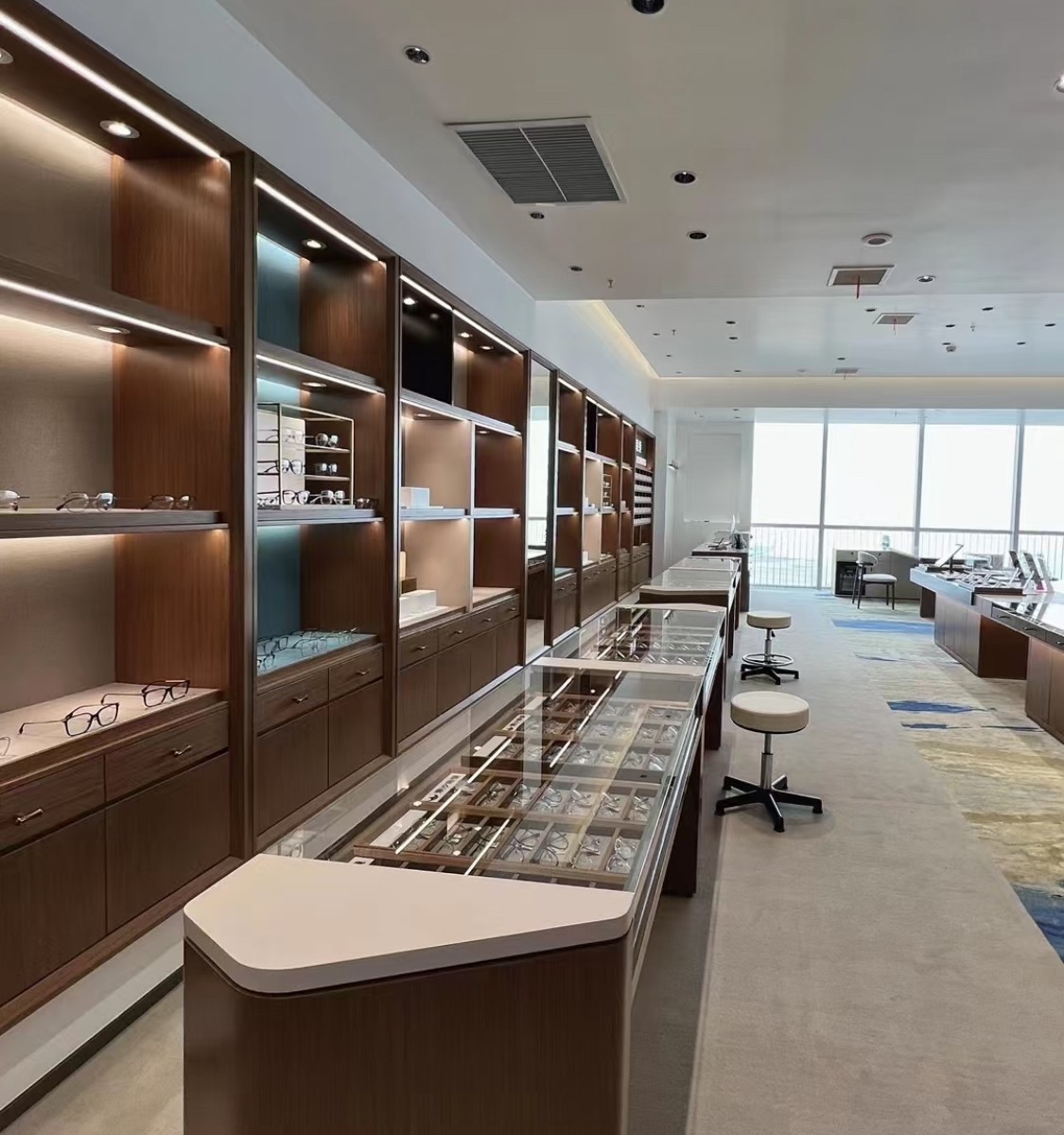 Sunglass Glass Display Cabinet Showcase Design