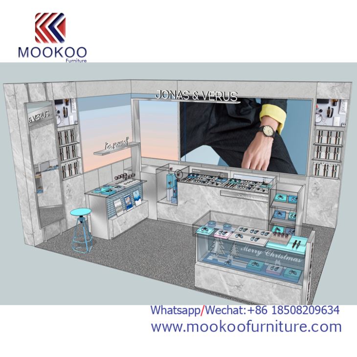 Watch Store Decoration Tempered Glass And MDF Of Good Quality Watches Display Showcase