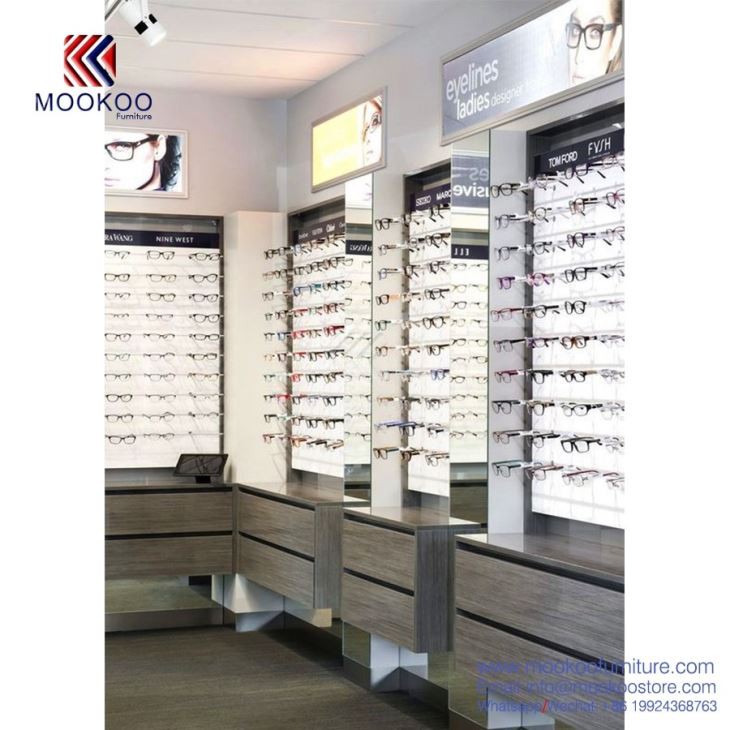 Optical Display Cabinet With Wood Grain