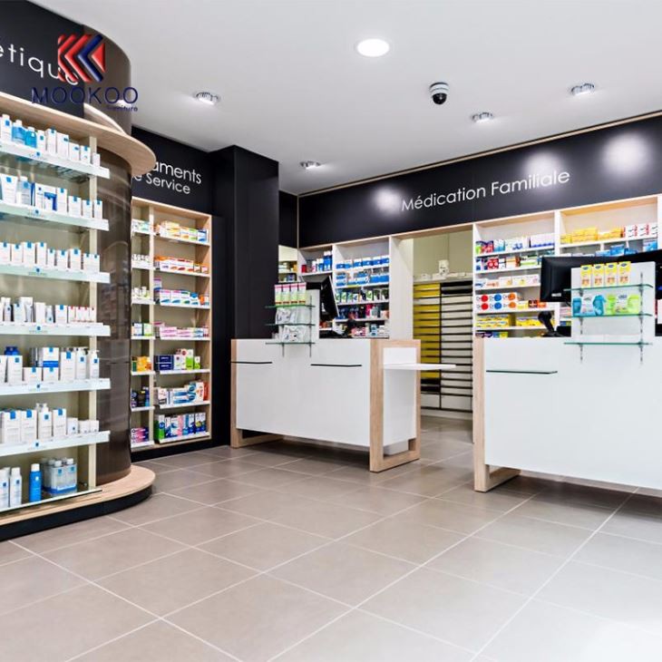 Customized Retail Pharmacy Shop Interior Display Design