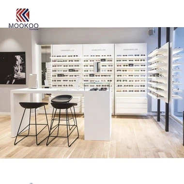 White Optical Display Cabinet Sunglasses Counter Design Showcase