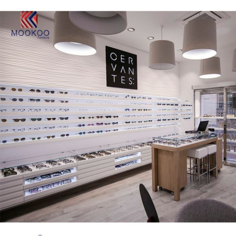 Showcase For Optical Store White Eyewear Cabinet Display