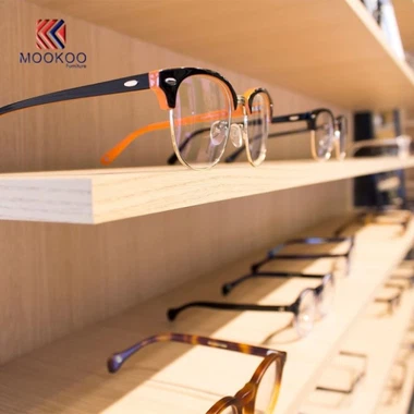 Wall Mounted Optical Eyewear Wooden Display Rack