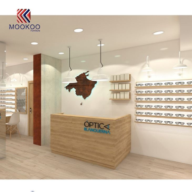 Wooden Optical Display Cabinet Design Eyegalsses Store Interior Decoration Supplier