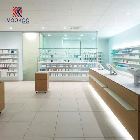 Drug Store Clear Glass Display Shelves