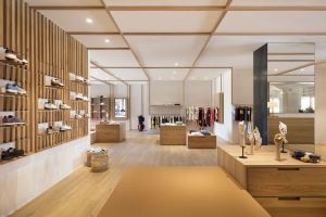 Wooden Clothing Store Shelves