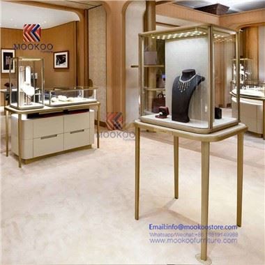 BROWN BRUSH STAINLESS STEEL SHOWCASE DISPLAY